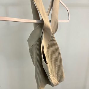 Babaton cropped beige top